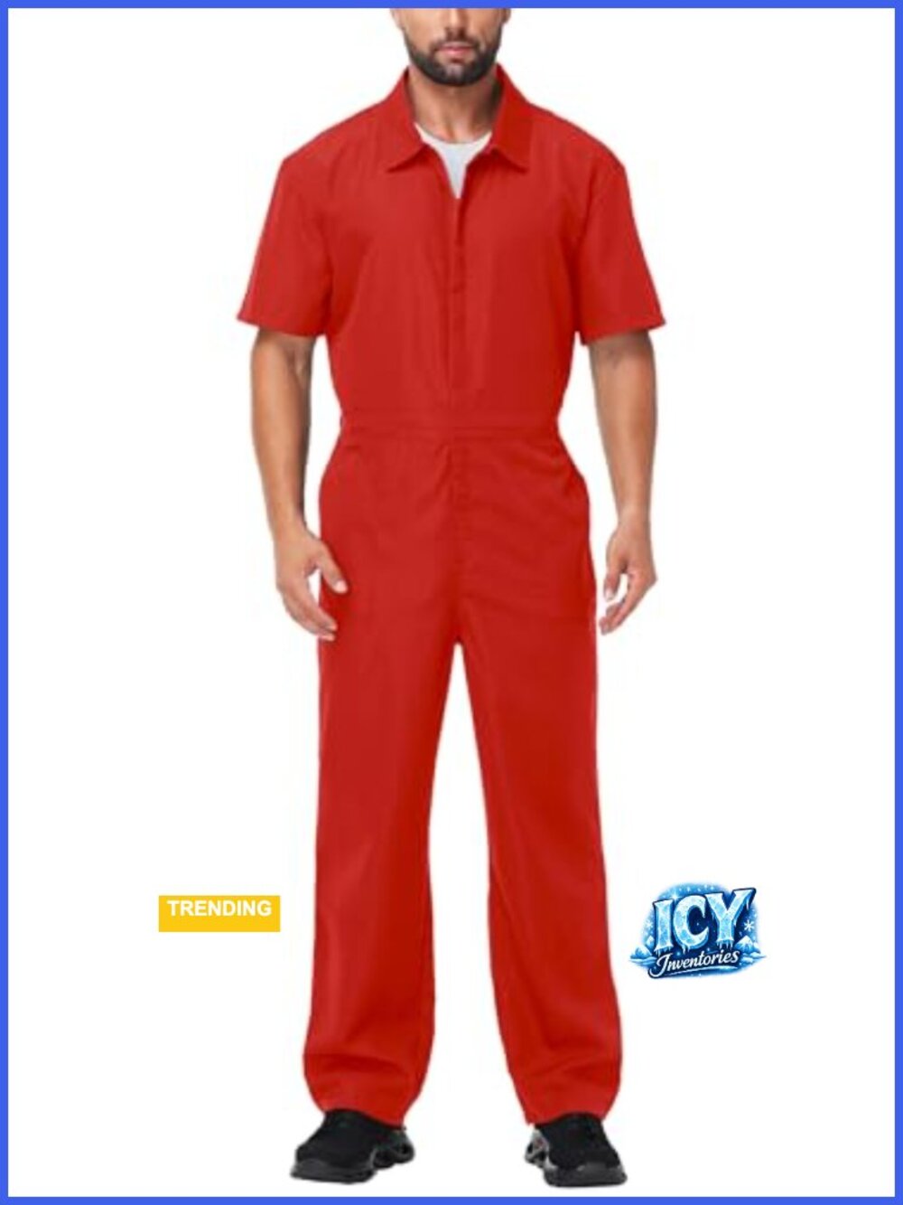 Men's Short Sleeve Mechanic Coveralls Zipper Halloween Cosplay Jumpsuit